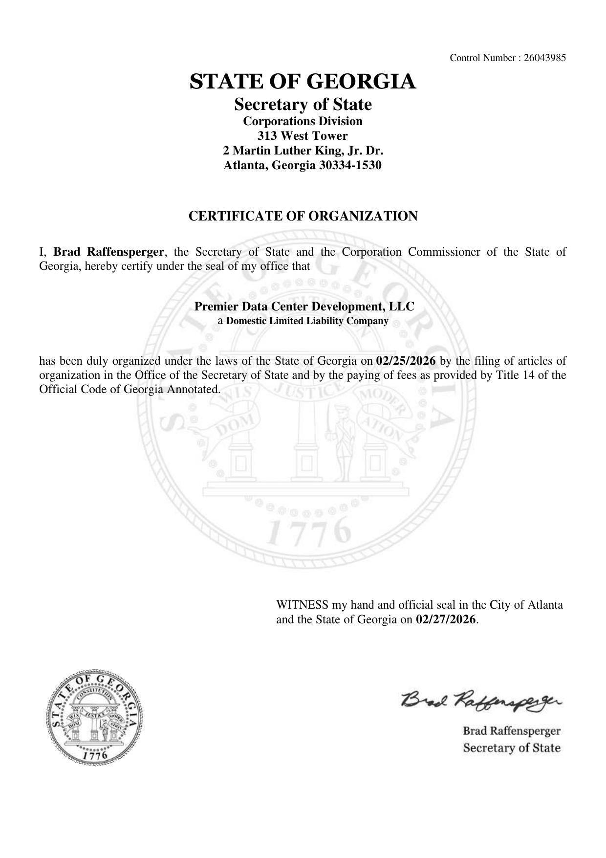 Premier Data Center Development, LLC