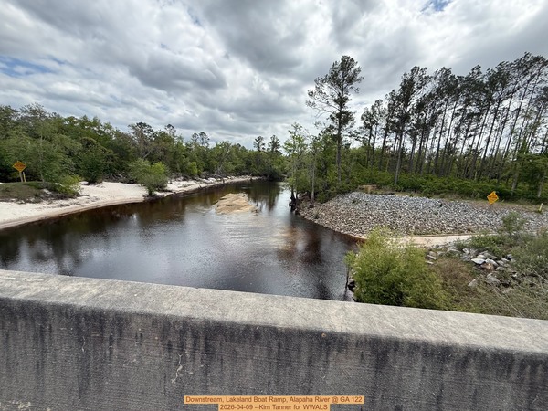 Downstream, Lakeland Boat Ramp, Alapaha River @ GA 122 2026-04-09 --Kim Tanner for WWALS