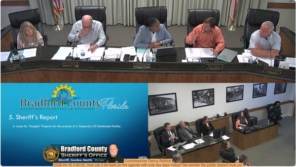 Commissioner Danny Riddick, 2026-04-16 3:40:02: How can it be back on the agenda with only two days notice? No wonder the public doesn't trust us!