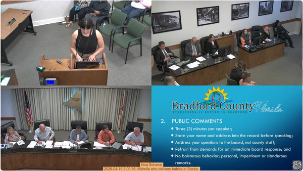 Irina Schaine, 2026-04-16 3:00:36: Midwife who delivers babies in Starke.