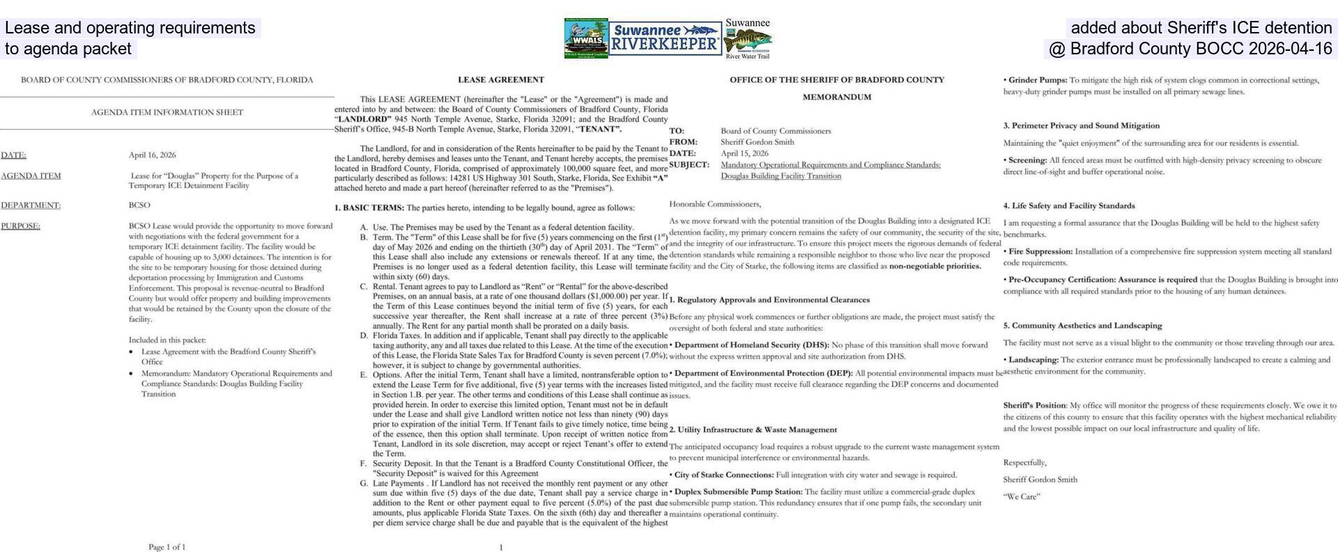 [Lease and operating requirements added about Sheriff's ICE detention to agenda packet @ Bradford County BOCC 2026-04-16]