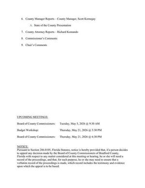 [Agenda Page 2, 2026-04-16 --Bradford County, FL, BOCC]