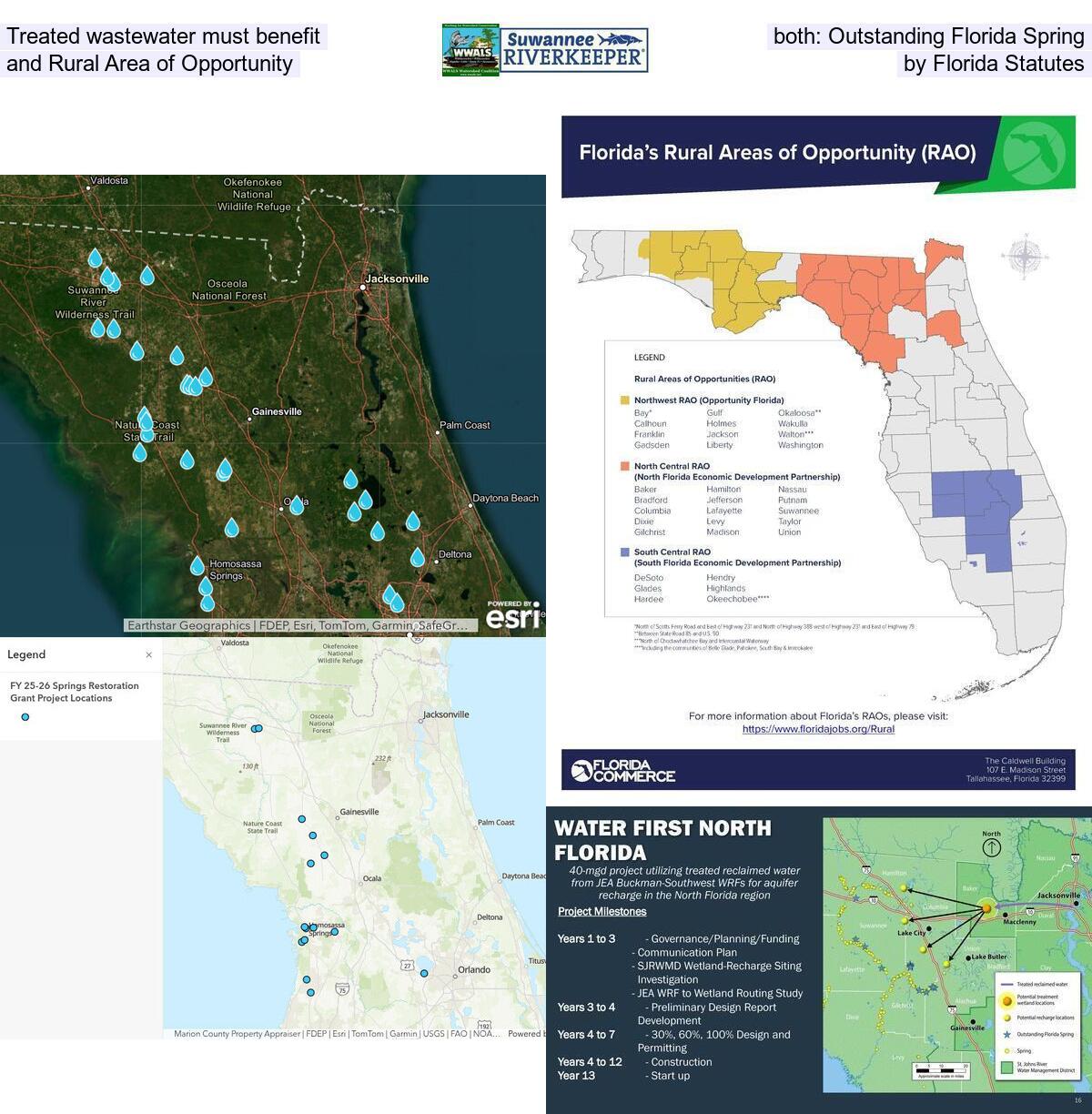 [Treated wastewater must benefit both: Outstanding Florida Spring and Rural Area of Opportunity by Florida Statutes]