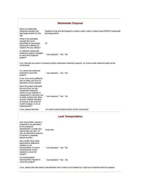 Wastewater Disposal; Land Transportation