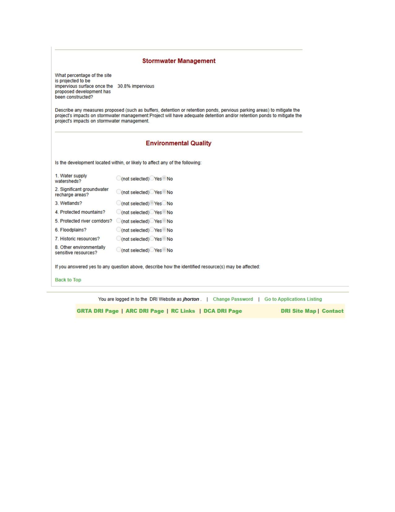 Stormwater Management; Environmental Quality