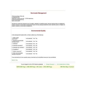 [Stormwater Management; Environmental Quality]