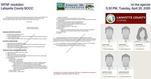 [WFNF resolution on the agenda, Lafayette County BOCC, 5:30 PM, Tuesday, April 28, 2026]