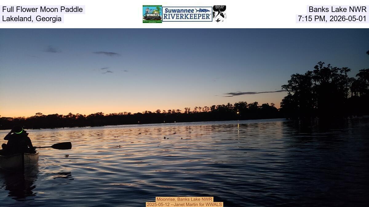 Full Flower Moon Paddle, Banks Lake NWR, Lakeland, Georgia, 7:15 PM, 2026-05-01