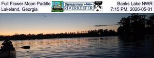 [Full Flower Moon Paddle, Banks Lake NWR, Lakeland, Georgia, 7:15 PM, 2026-05-01]