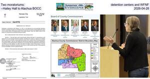 [Two moratoriums: detention centers and WFNF --Hailey Hall to Alachua BOCC, 2026-04-28]