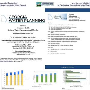 [Agenda: Datacenters and planning priorities, Suwannee-Satilla Water Council at Okefenokee Swamp Park 2026-05-06]