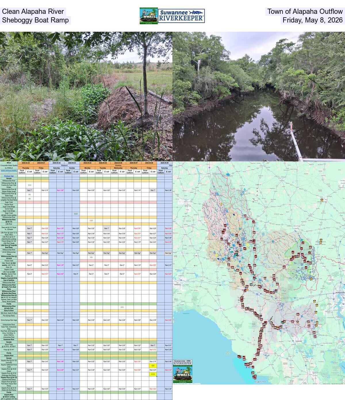 Clean Alapaha River, Town of Alapaha Outflow, Sheboggy Boat Ramp, Friday, May 8, 2026