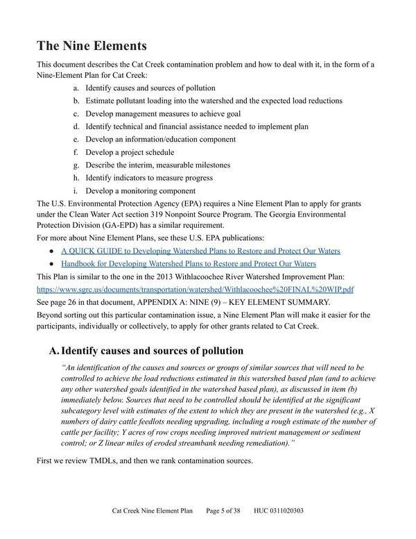 The Nine Elements, A. Identify indicators to measure progress