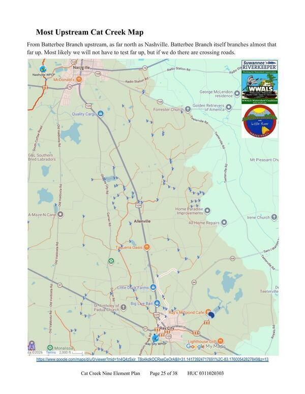 Most Upstream Cat Creek Map