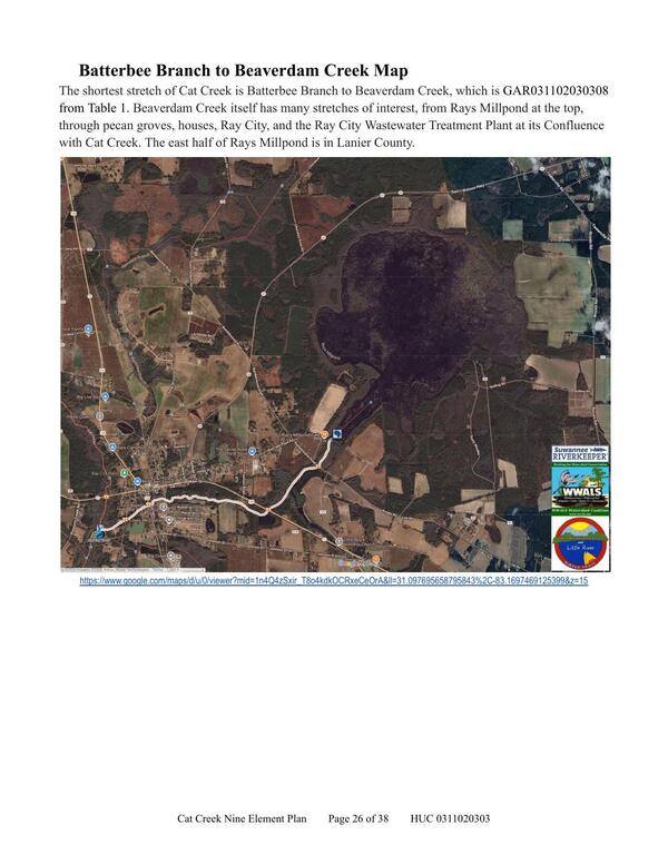 Batterbee Branch to Beaverdam Creek Map