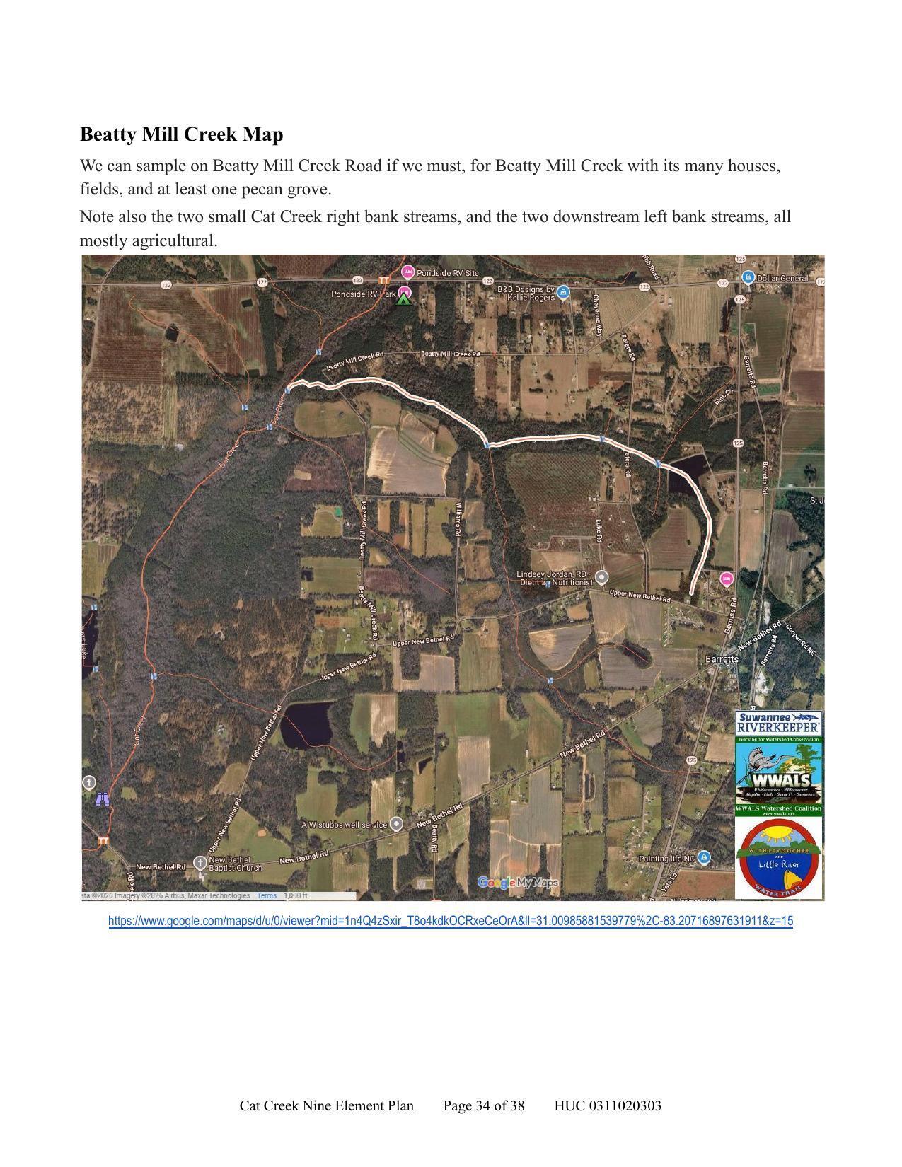Beatty Mill Creek Map