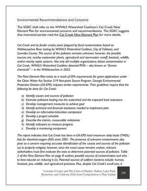 [WWALS Cat Creek Nine Element Plan]