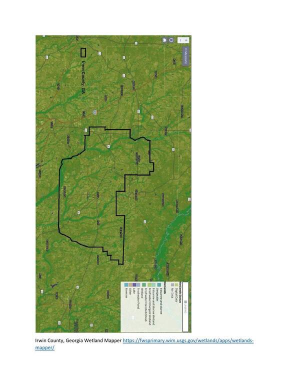 Irwin County, Georgia Wetland Mapper https://fwsprimary.wim.usgs.gov/wetlands/apps/wetlands-mapper/