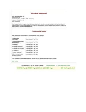 [Stormwater Management; Environmental Quality]