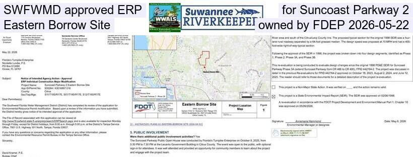 SWFWMD approved ERP, for Suncoast Parkway 2, Eastern Borrow Site, owned by FDEP 2026-05-22