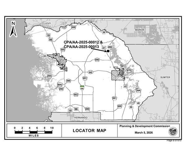 Locator Map, CPA-2025-00012 and CPA/AA-2025-00013, 2026-03-05 --Citrus County PDC