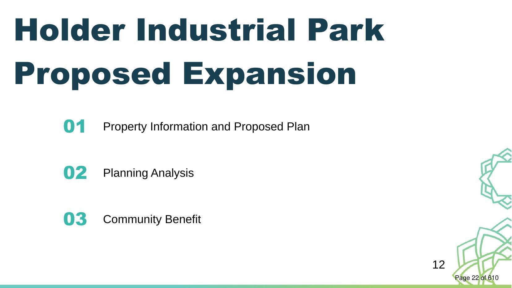 Holder Industrial Park Proposed Expansion, O71 Property Information and Proposed Plan, 2026-03-05 --Citrus County PDC