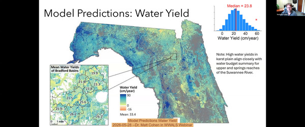 Model Predictions Water Yield, 2026-05-28 --Dr. Matt Cohen in WWALS Webinar