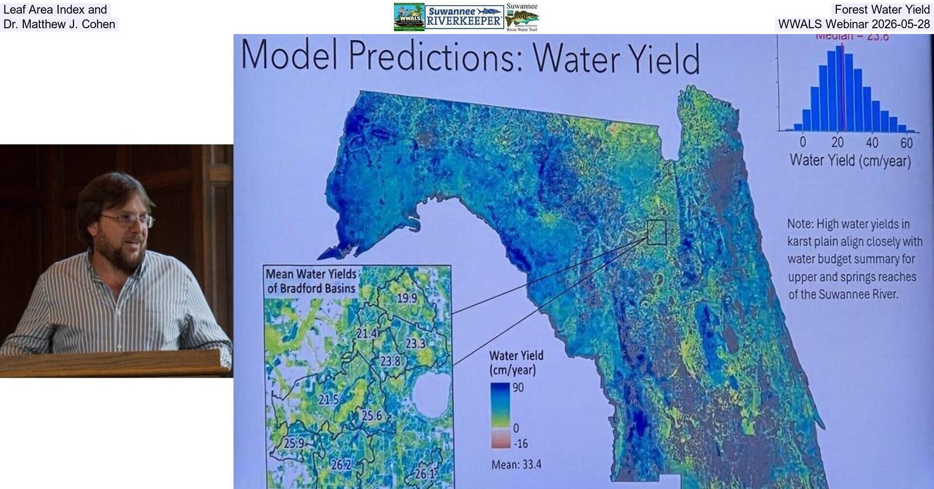 Leaf Area Index and Forest Water Yield, Dr. Matthew J. Cohen, WWALS Webinar 2026-05-28