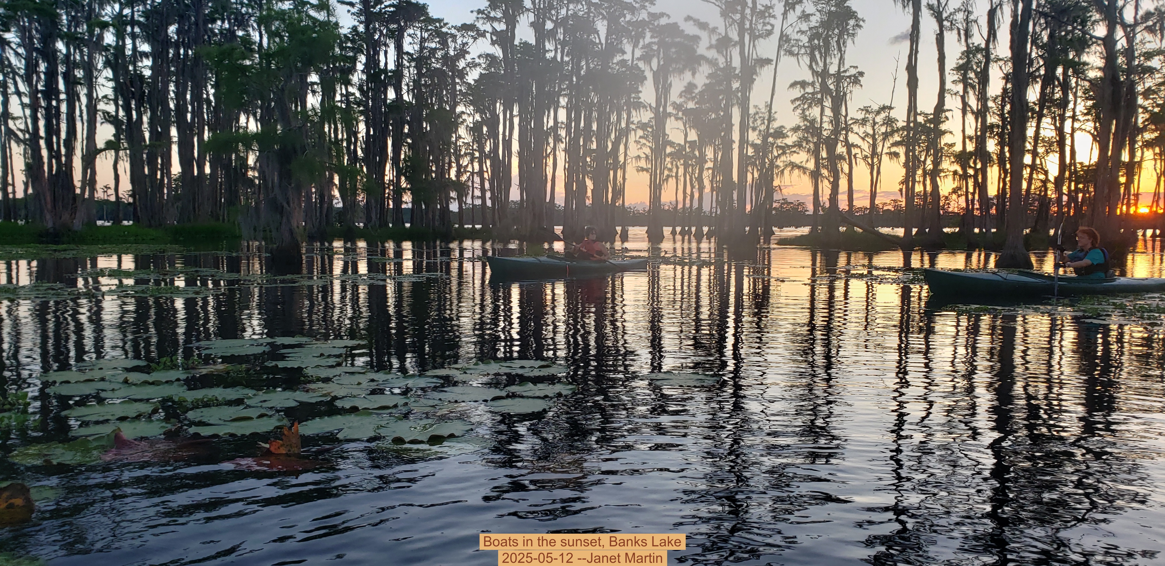 Boats in the sunset, Banks Lake, 2025-05-12 --Janet Martin