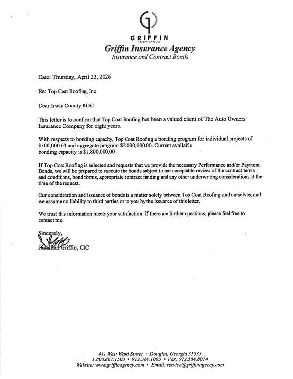 [Griffin Insurance Agency, 2026-04-23 --Irwin County BOCC]