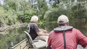 [Movie: Sugar Creek, notorious for trashjams, flooding, and sewage spills, 2026:06:07 12:07:39, 30.8639308, -83.3204575 (13M)]