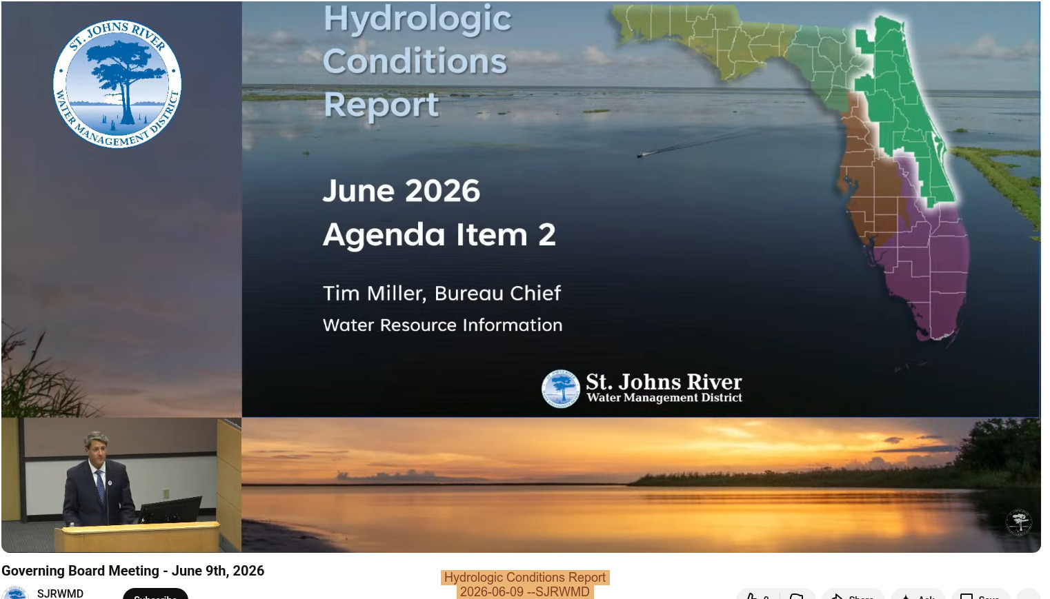 Hydrologic Conditions Report, 2026-06-09 --SJRWMD