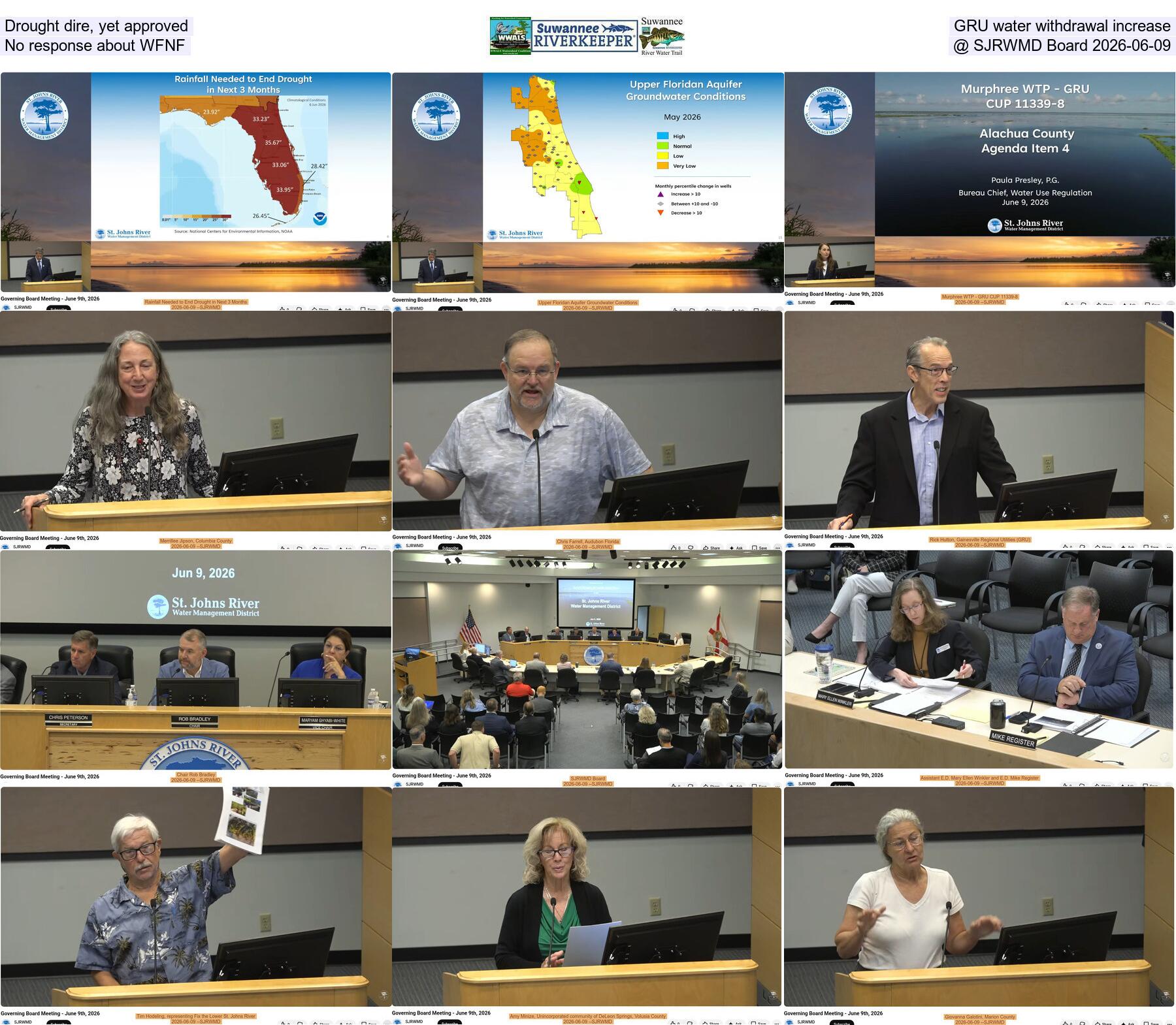 [Drought dire, yet approved GRU water withdrawal increase, No response about WFNF @ SJRWMD Board 2026-06-09]