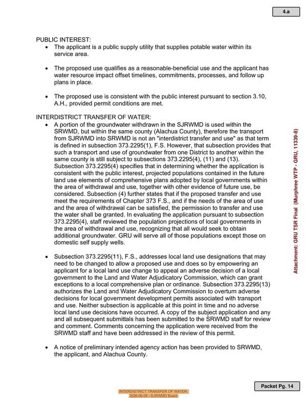 INTERDISTRICT TRANSFER OF WATER: 2026-06-09 --SJRWMD Board