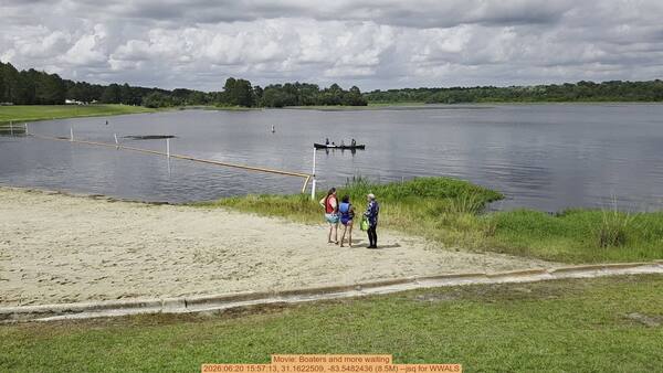 Movie: Boaters and more waiting, 2026:06:20 15:57:13, 31.1622509, -83.5482436 (8.5M) --jsq for WWALS