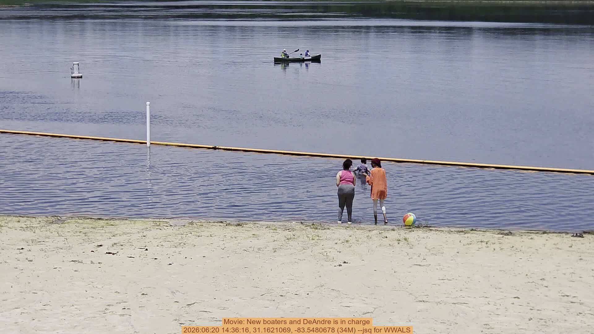 Movie: New boaters and DeAndre is in charge, 2026:06:20 14:36:16, 31.1621069, -83.5480678 (34M) --jsq for WWALS