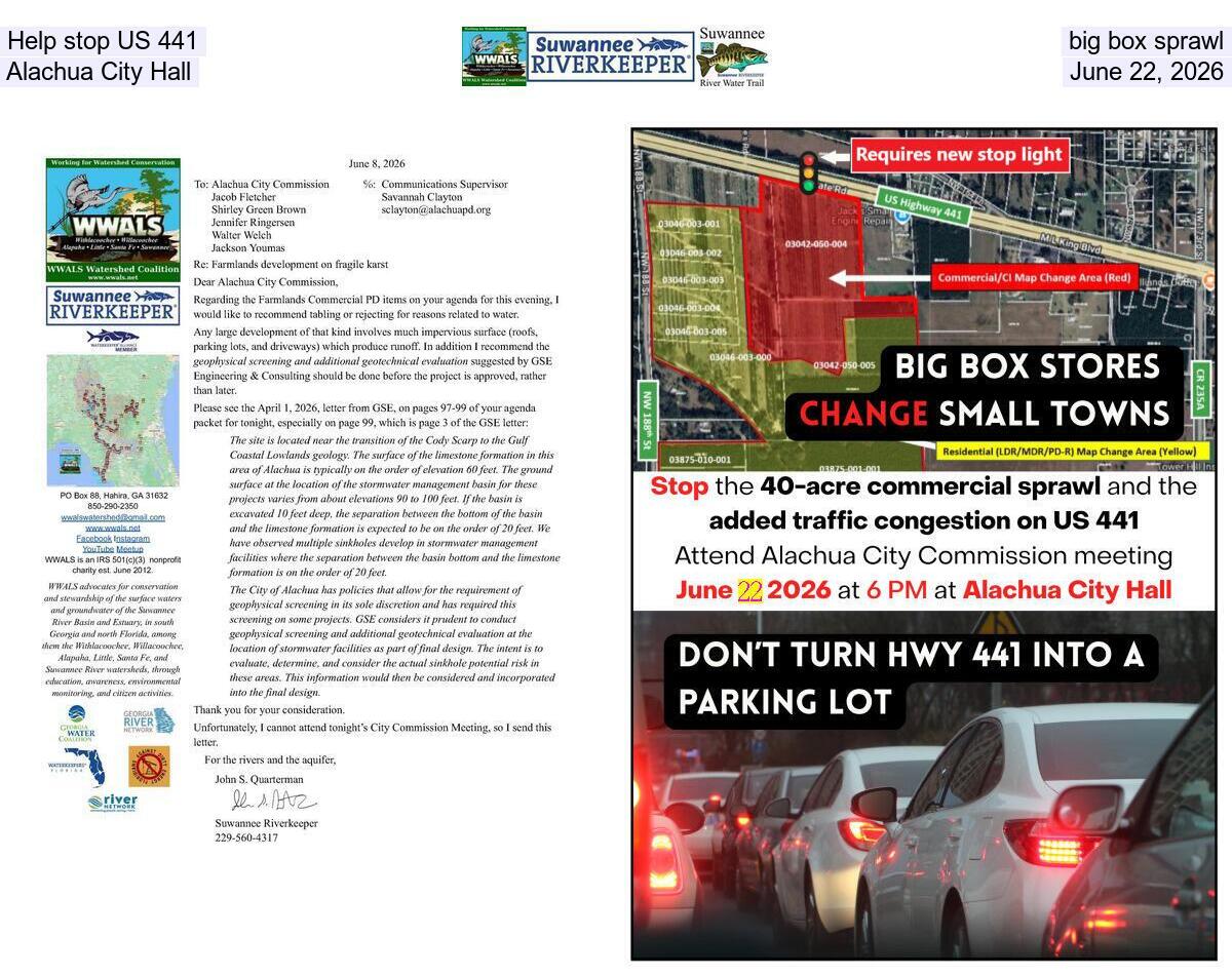 [Help stop US 441 big box sprawl, Alachua City Hall, June 22, 2026]