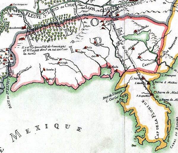 Detail: Franquelin's map of Louisiana, 1684, 2026-06-26 --Florida Center for Instructional Technology, College of Education, University of South Florida