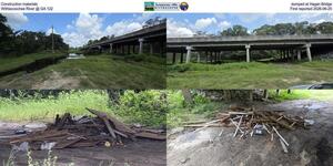 [Construction materials dumped at Hagan Bridge, Withlacoochee River @ GA 122, First reported 2026-06-25]