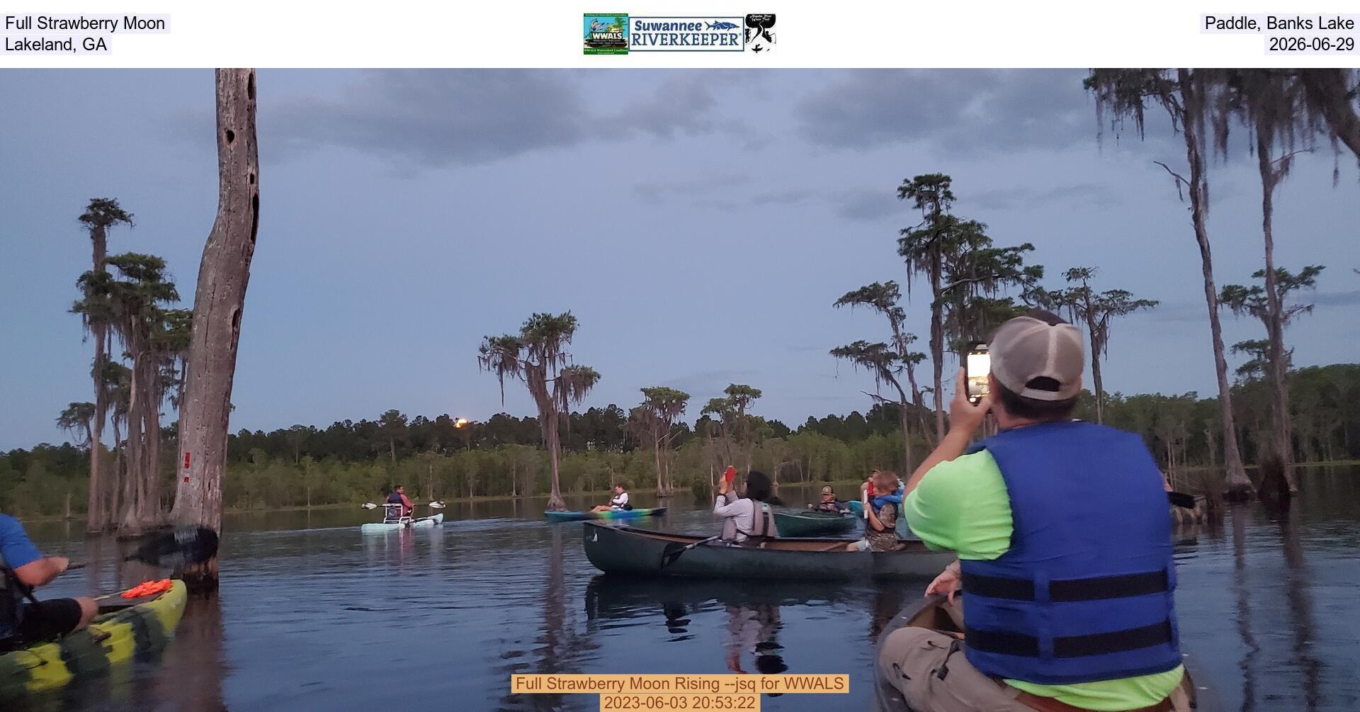 [Full Strawberry Moon Paddle, Banks Lake, Lakeland, GA, 2026-06-29]