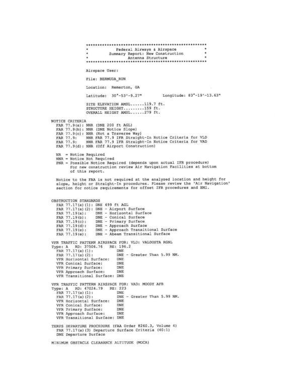 FAA NOTICE CRITERIA, Remerton, GA 30 53 9.27 N, 83 19 13.63 W, 30.885908, -83.320453