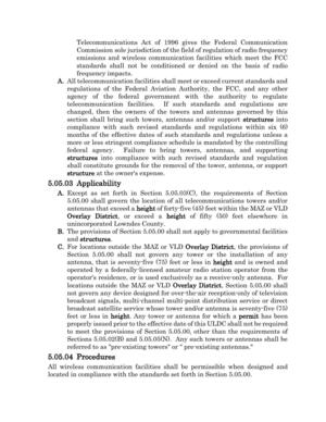 [located in compliance with the standards set forth in Section 5.05.00.]
