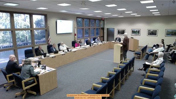 [Suwannee Riverkeeper speaking to SRWMD, 2026-04-14 --SRWMD video]