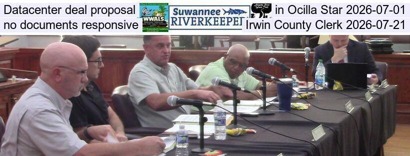 Datacenter deal proposal in Ocilla Star 2026-07-01, no documents responsive, Irwin County Clerk 2026-07-21