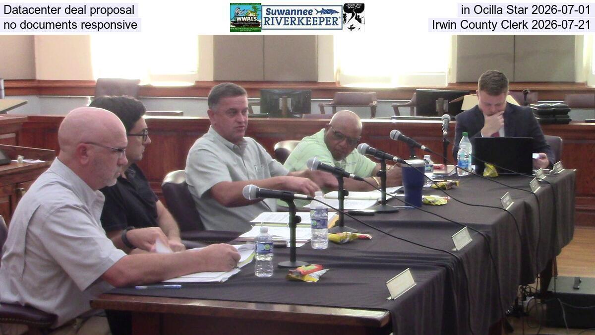 Datacenter deal proposal in Ocilla Star 2026-07-01, no documents responsive, Irwin County Clerk 2026-07-21