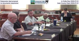[Datacenter deal proposal in Ocilla Star 2026-07-01, no documents responsive, Irwin County Clerk 2026-07-21]