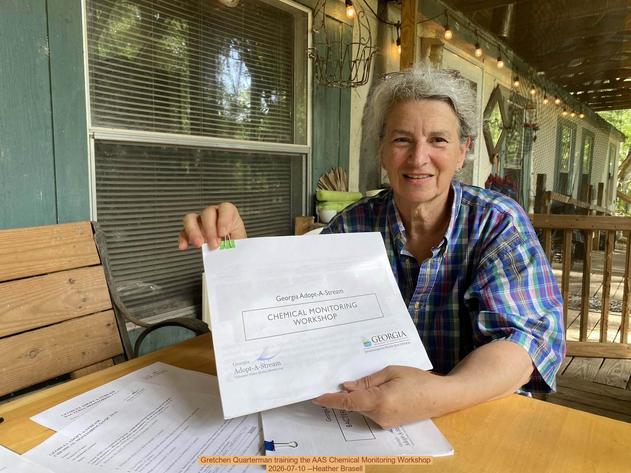 Gretchen Quarterman training the AAS Chemical Monitoring Workshop, 2026-07-10 --Heather Brasell