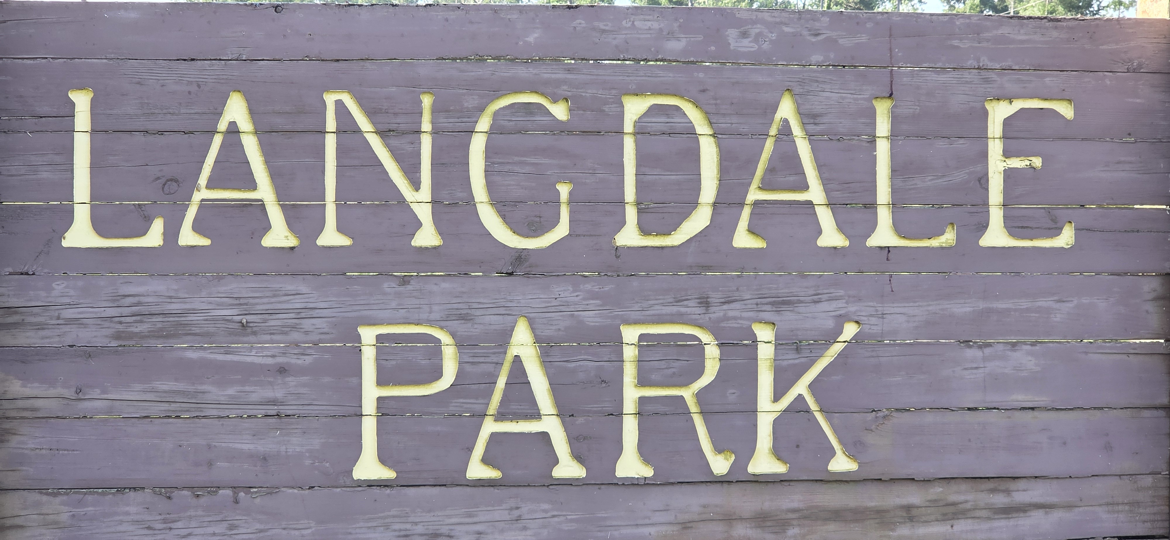 Langdale Park entrance sign, 2026:07:11 08:43:28, 30.8874895, -83.3150696