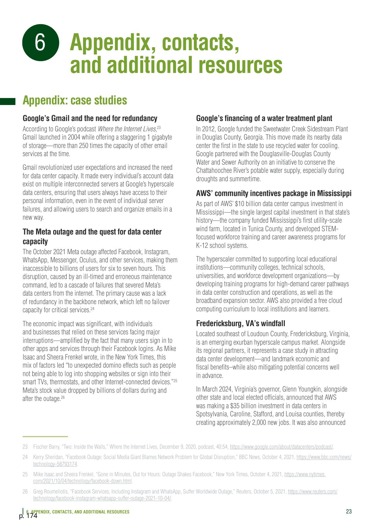 6. Appendix, contacts, and additional resources