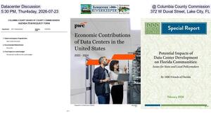 [Datacenter Discussion @ Columbia County Commission, 5:30 PM, Thur4sday, 2026-07-23, 372 W Duval Street, Lake City, FL]
